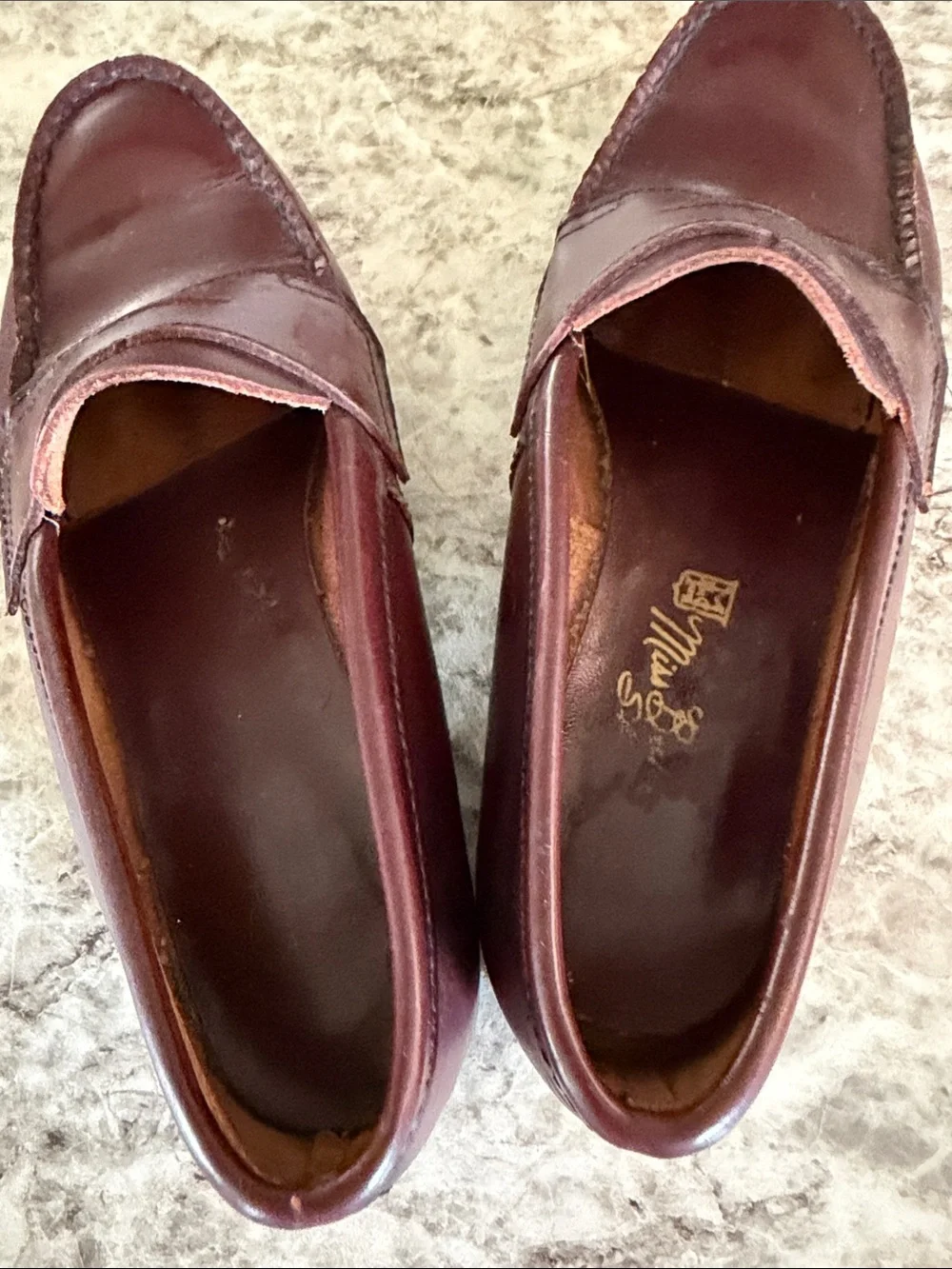 Classic Women Penny Loafers in Burgundy Leather